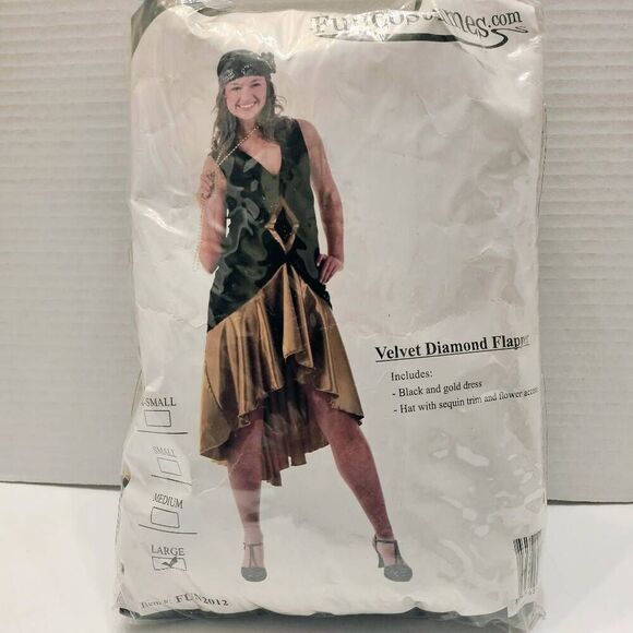 Velvet Diamond Flapper Halloween Costume  by FunCostumes.com: Size Lg: Sexy Fun - Picture 1 of 4